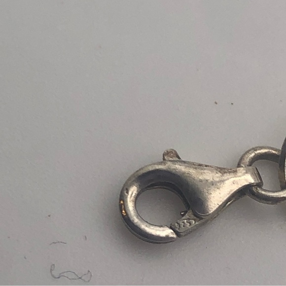 VTG Sterling Silver & Plastic Flower & Leaf Accent Floral Bracelet 7.5” - Picture 5 of 6